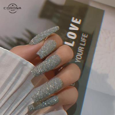 China New Design Bling Bling Stickers Fake Full Cover Mix Nail Art Best Quality OEM Factory Unicorn Brown Heart Textured Diamond Glitter for sale