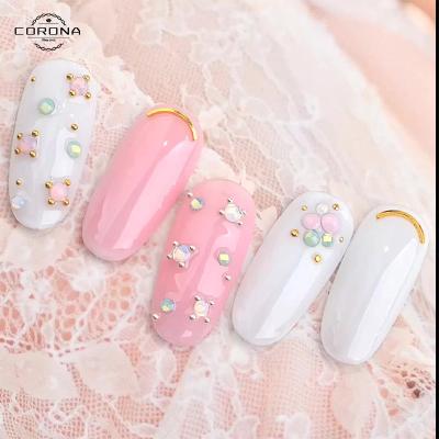 China Various Shape 3 Horse Eye Paper Resin Eco-Friendly White Self Adhesive Flat Bottom Rhinestones Nail Long Strip Set for sale