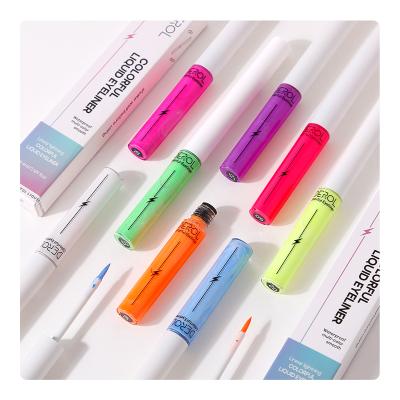 China Custom logo neon 8 makeup beauty private label fluorescence eyeliner colorful liquid pen waterproof custom for sale