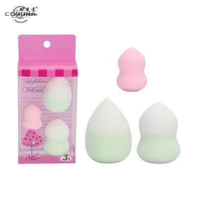 China 2021 Macaron 3pcs Comfortable Pineapple Shape Color Pink Soft Concealer Makeup Sponge Set for sale