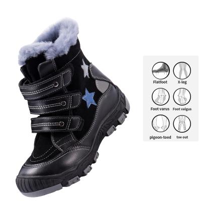 China Princepard Orthopedic Natural Fur Leather Orthopedic Boots For Girls 22-36 Size New Winter Orthopedic Shoes For Kids Asteroid for sale