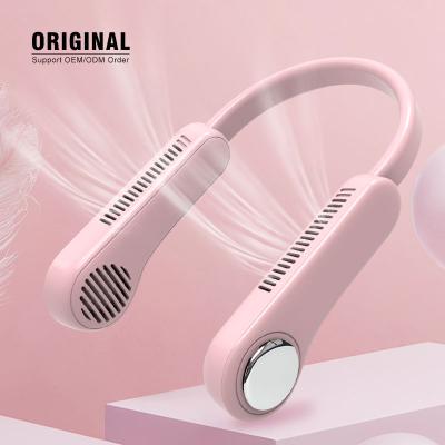 China 2022 Protable Fashion Neck Fan USB Handheld Mini Portable Hanging Neckband Sports Fan for sale