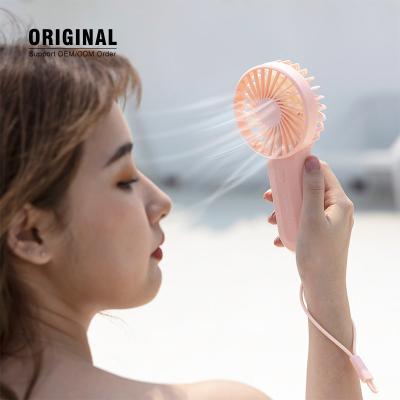 China Chargeable Portable Handheld Fan Small Cute USB Mini Electric Handheld Rechargeable Air Purifying Fan for Outdoor for Women Man Kids for sale