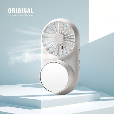 China Spray Mirror 2022 New Design USB Rechargeable Portable Neck Fan, Bladeless Personal Wearable Neck Hanging Mini Spray Fan for sale