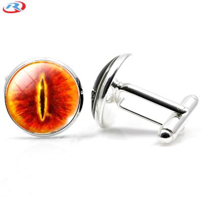 China Promotional Gifts Wholesale Fashion Metal Gemstone Glass Cufflink / Cuff Link for sale