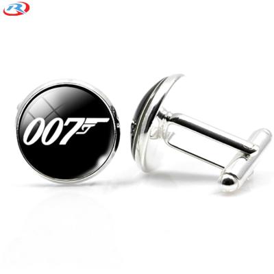 China Popular Logo Clown Series Metal Gem Glass Cufflinks /cuff Link Wholesale Clean Gifts Promotional Custom for sale