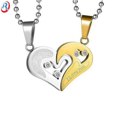 China I LOVE YOU High Quality Romantic Heart Shape Ti Metal Diamond Pendant For Lover Gifts.wholesale for sale