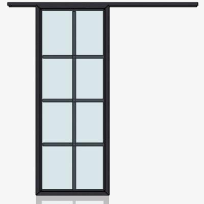 China Adjustable Wheel Movable Partition Durable Hanging Soundproof Waterproof Sliding Aluminum Glass Barn Door for sale