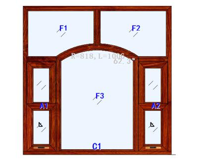 China Magnetic Screen Soundproof Airtight Wooden Single Hung Windows Grain Aluminum Window Hung Windows For Villa Home for sale