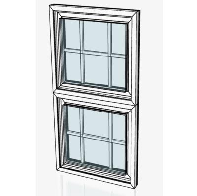 China Waterproof Soundproof Airtight Magnetic Screen Window Frame American Style White Double Hung Windows for sale