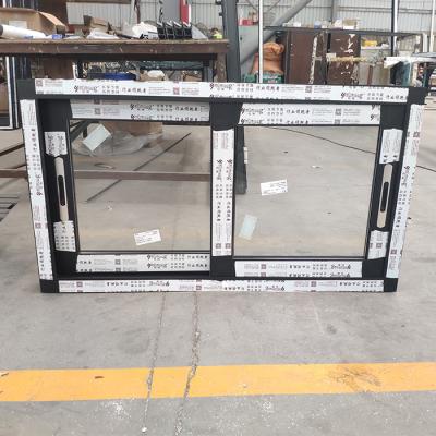 China Durable Impact Glass Matt Black Modern Tempered Aluminum Windows for sale