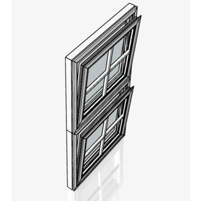 China Magnetic Screen Color Window Sash American Style Waterproof Soundproof White Hermetic Double Hung Windows for sale