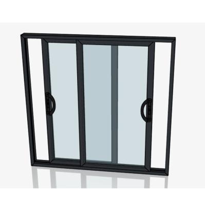 China Magnetic Impact Window Hurricane Window Storm Tempered Glass Screen Airtight Residential Sliding Window for sale