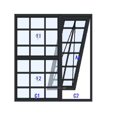 China Magnetic Glass Design Double Wingdows Basement Screen Garden Windows Aluminum Tent Window With Grate for sale