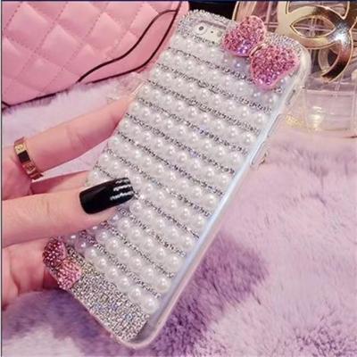 China Bling Bling Diamond Pearl Cell Phone Silicone Case Cell Phone Luxury Back Cover With For iPhone 12 X XR for sale