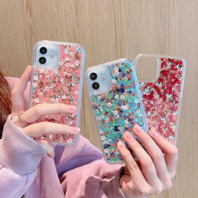 China tpu for iphone 13 pro glitter diamond phone case cover tpu shiny pc for iphone 11 case for girls for sale