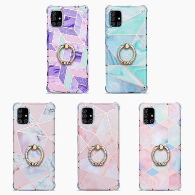 China IMD Top Selling Marble Shockproof Phone Case With Ring Holder For Samsung A30S A50S S20FE for sale