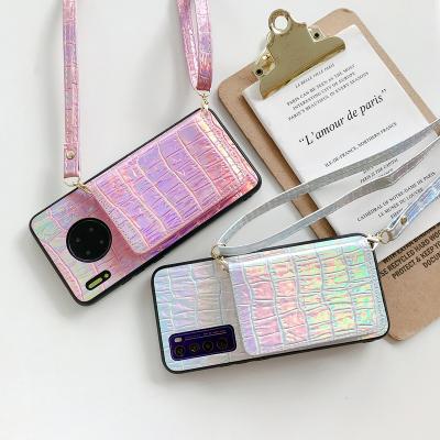 China Leather Cross - Body Crocodile Laser Phone Cover For Huawei P30 p40 mate30 nova7 for sale