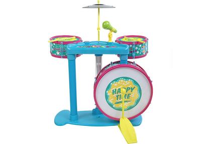 China Colorful Kids Musical Instrument Toys Jazz Drums With Cymbal And Microphone for sale