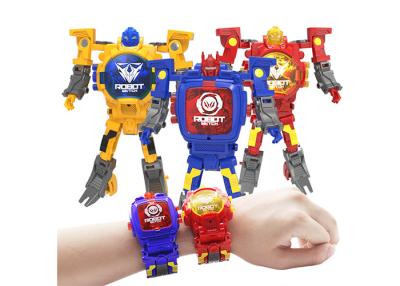 China Children's Transformer Toys Digital Deformation Robot Watch With Adjustable Time for sale