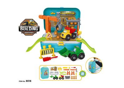 China DIY-Versammlungs-täuschen Plastikbau-LKW-Kinderspielzeug-Fahrzeuge Spiel im Rucksack 54Pcs vor zu verkaufen