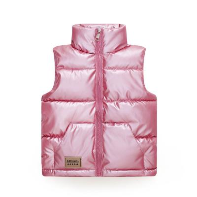 China High Quality Breathable Winter Kids Vest Light Weight Kids Clothes Down Vest Duck Down Toddler Puffer Vest Shiny Vest for sale