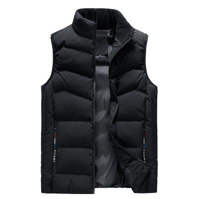 China OEM Custom Men's Warm Padded Vests Plus Size Breathable Winter Coats Soft Lightweight Casual Sleeveless Solid Vest Stripper Black Vest for sale