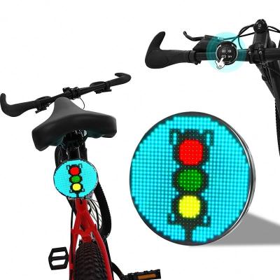 China Bicycle/Motorcycle/Car Advertising Light Sign Around Shaped Rear LED Bicycle Sign Board USB Mountain Bike Tail Light Rechargeable Night Riding Safe Warning LED Display for sale