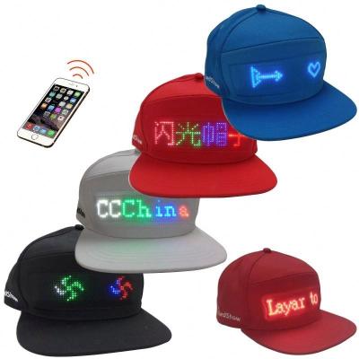 China COMMON LED Light Up Hat Scrolling Programmable Glow LED Baseball Cap Message Display Board Sports Party Parade Golf Fishing Hat for sale