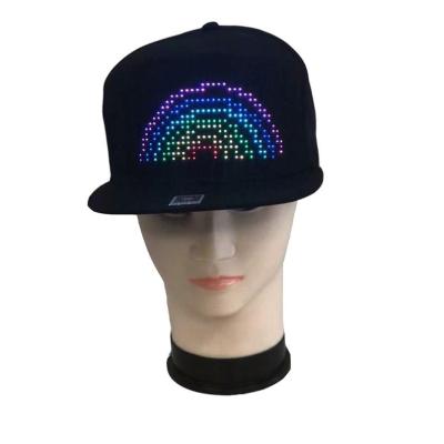 China COMMON Luminous Baseball Cap Multi Tongue LED Display Hat Scrolling Message RGB LED Hat USB Charging Programmable Hats and LED Hats for sale