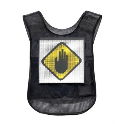 China Indoor Advertising LED Vest With Catch Clothing Soft Jacket Smart Creative Eye LED Display APP Control Panel LED Vest For Marketing for sale