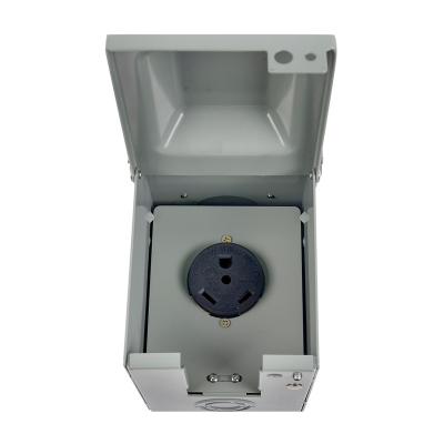 China Iron RC-020 RV 30 Amp 125 Volt Outlet Box For Outdoor Use NEMA TT-30R Camper Power Panel ETL Listed Waterproof for sale