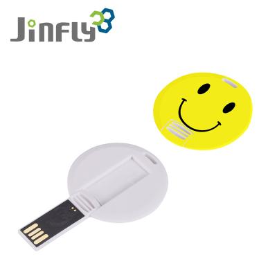 China Promotion CE ROHS 64GB 16GB 8GB 4GB Smiley Round Card Usb Flash Drive 2.0 FCC 64GB 16GB 8GB 4GB Pendrive Personalizado Usb Flash Drive 32Gb Cartoon\Business\School\Office JINFLY for sale