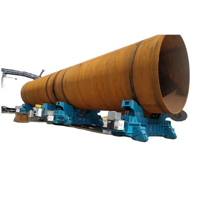 China Idler With Hydraulic Lift Function Ebb Wind Tower MP Weld Rotator 1Drive 3 Idler 2000T Welding Turning Rolls Movable On Rail for sale