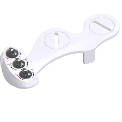 China Modern Cold And Hot Water Manual Bidet Dual Spouts Non Electric Toilet Attachment NMB2100-PWC for sale