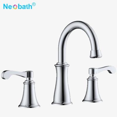 China Brass Faucets Black Chromed Metered Double Handle Bathroom Basin Faucet for sale