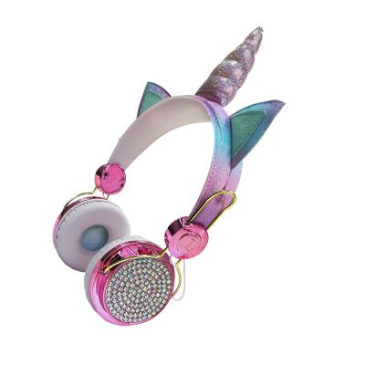 China Factory Perfect Healthy Wholesale Wireless Earphone Unicorn For Girls Music Earphone Kids Stereo Headset Headphones for sale