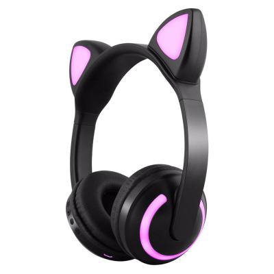 China Noise Canceling Headset RICOO Headphones Factory Supply Cat Ear Headphone With LED Noise Canceling Earphones Kids Headset Wireless Gaming Headphone 7Color for sale