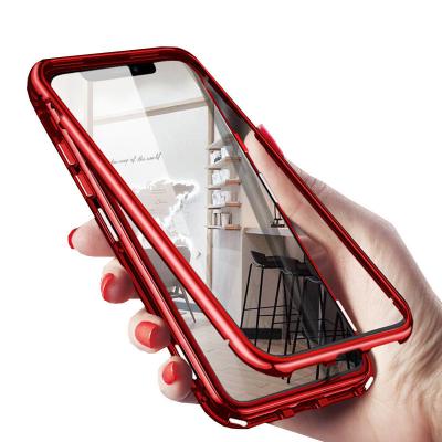 China Anti-fall Double Sided Explosion Proof 9H Tempered Glass Magnetic Phone Case For Samsung Galaxy Cover for sale