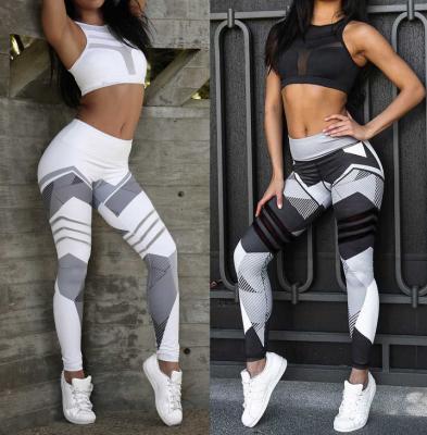 China Newest style and fashion design women breathable high waist printed yoga pants sports running yoga Quick-drying stretch fitness GYM leggings for sale