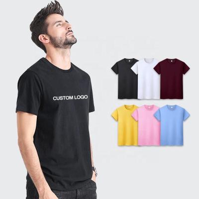 China Anti-wrinkle Summer Trend Heavy Cotton 270g Men's Short Sleeve Round Neck T-shirt Custom Printed Logo Advertising Workwear for sale