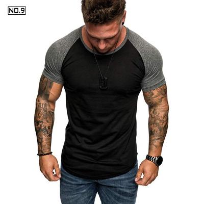 China Wholesale Customized Flatlock Sleeve Training Sweatsuit Patchwork Running Tee Quick Dry Sports Anti-Wrinkle Short Wear For Men for sale