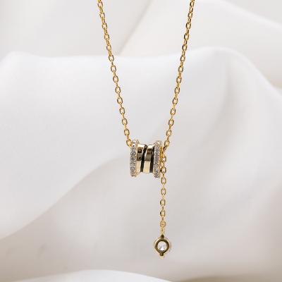 China New HOVANCI Fashion TRENDY Roman Jewelry Not Fade Gold Thin Layer Women Necklace Stainless Steel Necklace for sale