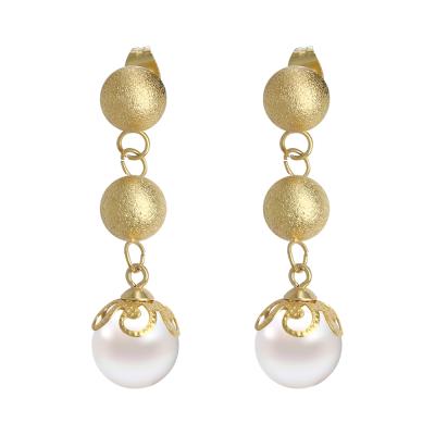 China Gold Artificial Ball Jewelry Stainless Steel Bead Surgical Steel Earring for sale