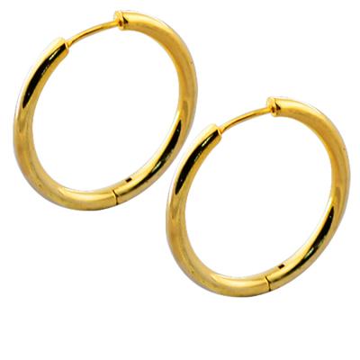 China FASHIONABLE Hippop Star Large Gold Plated Circle Earring Surgical Steel Earring for sale