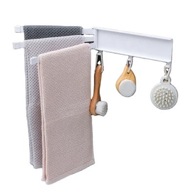 China A3027Punch-free Rotary Towel Rod Sticker Towel Holder Bathroom Wall Hanging Towel Rotary Toilet Rack for sale