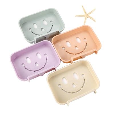 China A2478Bathroom Creative Hanging Smiley Face Soap Box Wall Hanging Soap Holder Drain Soap Dish Holder for sale