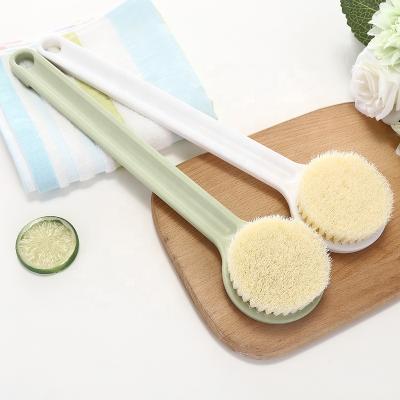 China A2586 Single Long Handle Fur Bath Brush Soft Stocked Bath Cleaning Brush for sale