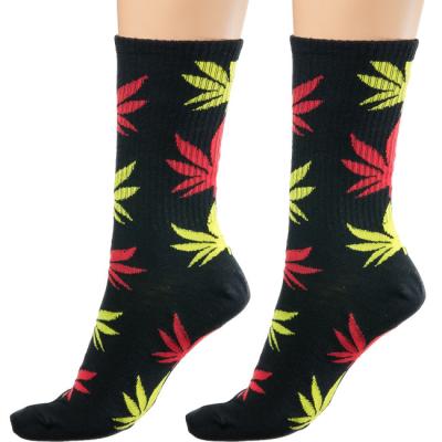 China Viable Fashion Combed Cotton Marijuana Dress Weed Design Socks, Custom Design Maple Leaf Marijuana Weed Socks for sale