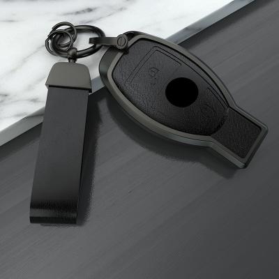 China Luxury Car Key Case Cover Aluminum Alloy Car Key Case Carbon Fiber Remote Smart Key Car Key Case For Benz C200 300 E300350 for sale